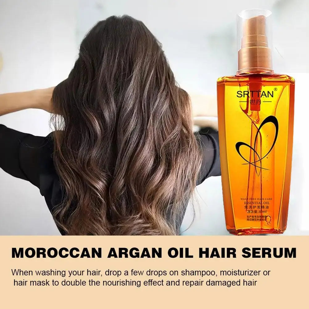 Huile d'Argan du Maroc - Sérum Capillaire Réparateur Anti-Frisottis 80ml