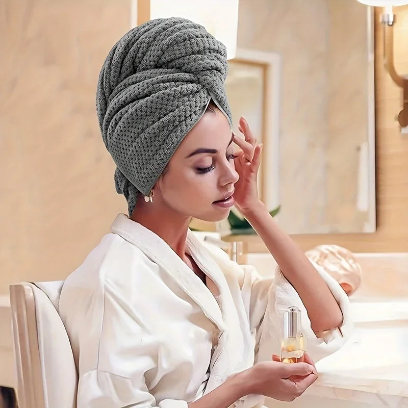 Serviette Microfibre Cheveux Extra Large - Séchage Rapide Anti-Frisottis