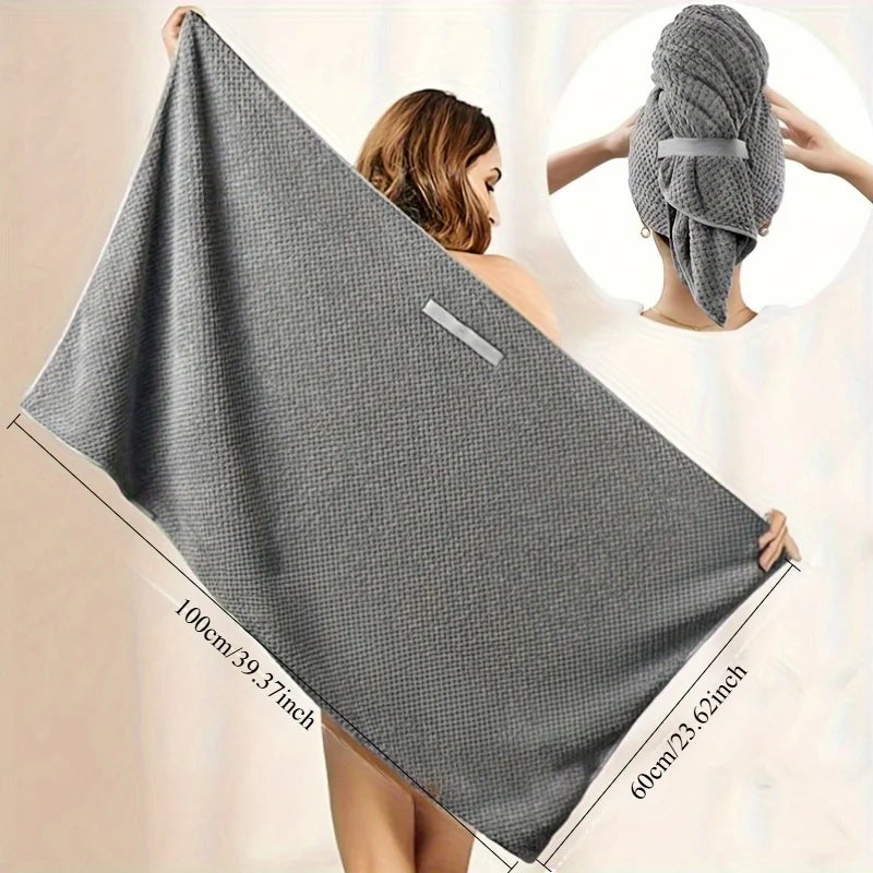 Serviette Microfibre Cheveux Extra Large - Séchage Rapide Anti-Frisottis