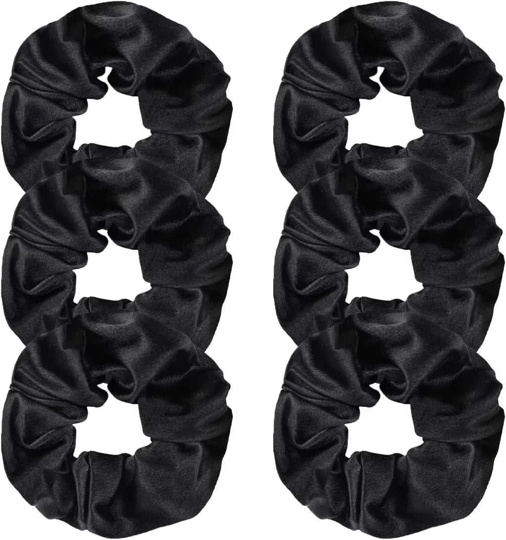 Lot de 6 Chouchous en Satin - Élastiques Anti-Frisottis pour Cheveux