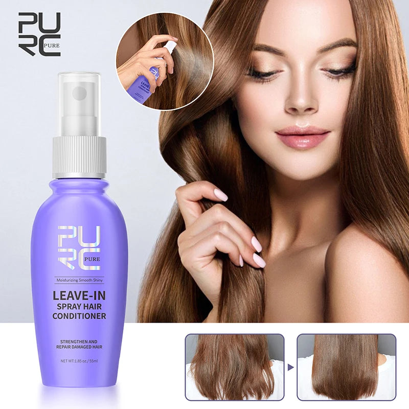 Spray Leave-In à l'Huile de Coco - Soin Sans Rinçage Anti-Frisottis